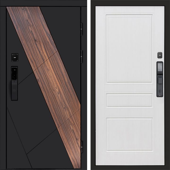 Входная дверь Termo-door НОВА с электронным замком Классика Белое дерево