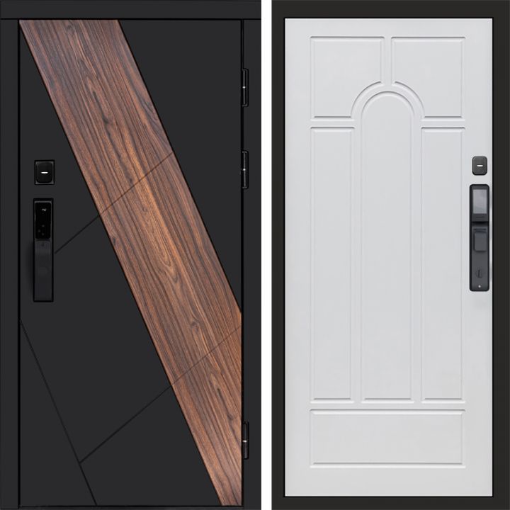 Входная дверь Termo-door НОВА с электронным замком Арка белое дерево