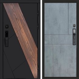 Входная дверь Termo-door НОВА с электронным замком Горизонт бетон темный