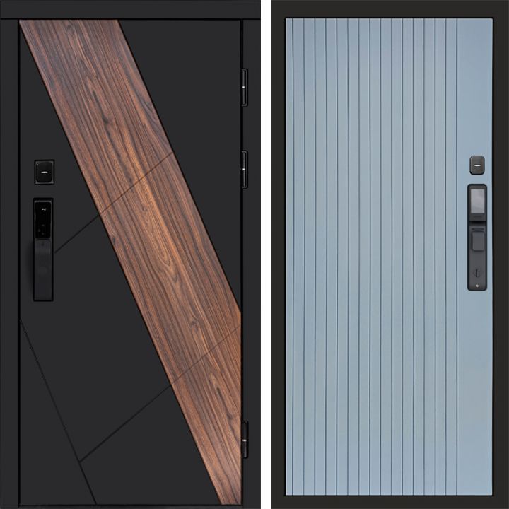 Входная дверь Termo-door НОВА с электронным замком FLAT Грей Софт