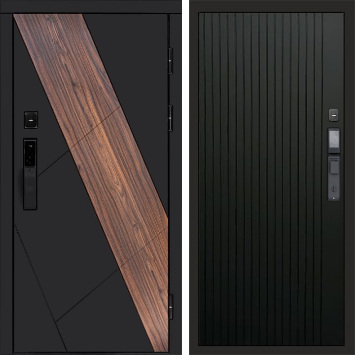 Входная дверь Termo-door НОВА с электронным замком FLAT Черный Кварц