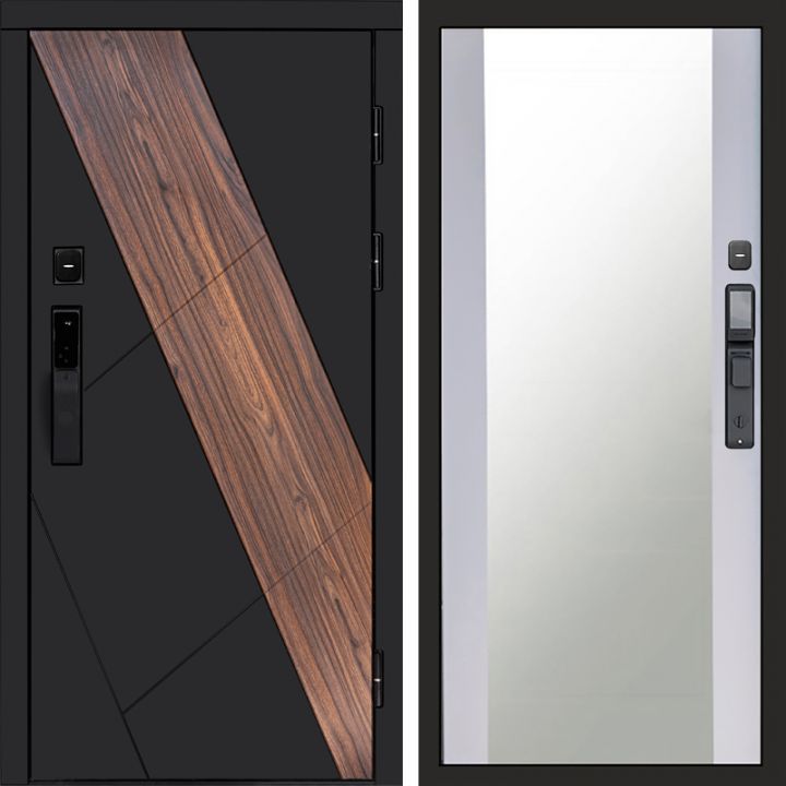 Входная дверь Termo-door НОВА с электронным замком Зеркало белый софт