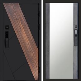 Входная дверь Termo-door НОВА с электронным замком Зеркало бетон темный