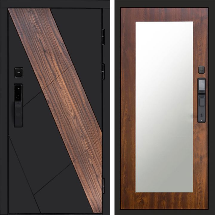 Входная дверь Termo-door НОВА с электронным замком Зеркало Триумф дуб