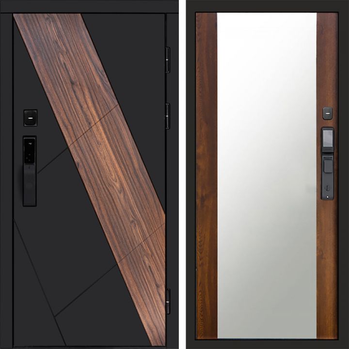Входная дверь Termo-door НОВА с электронным замком Зеркало дуб