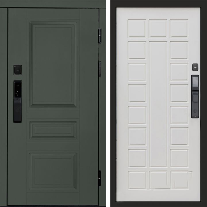 Входная дверь Termo-door ОРЕГОН GREEN с электронным замком Престиж бежевый матовый