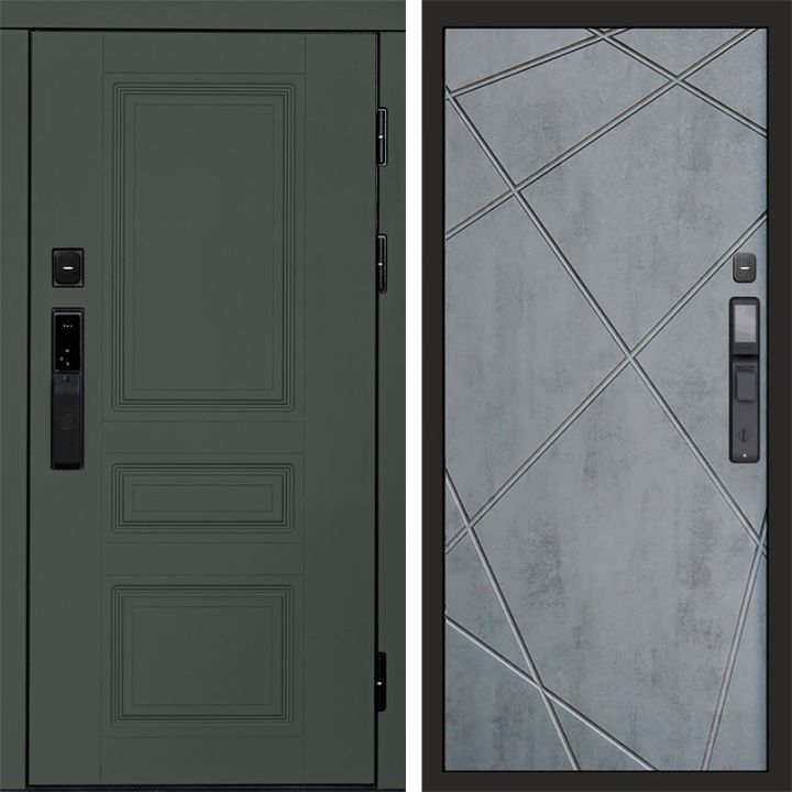 Входная дверь Termo-door ОРЕГОН GREEN с электронным замком Лучи бетон темный