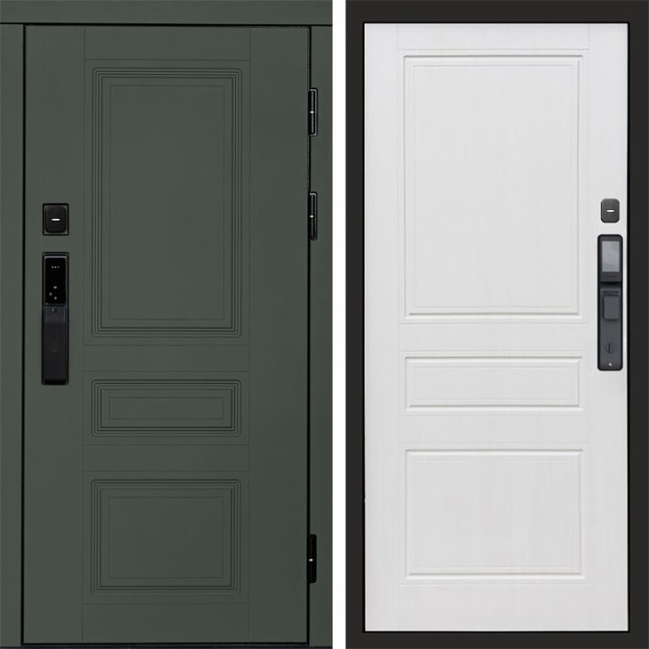 Входная дверь Termo-door ОРЕГОН GREEN с электронным замком Классик Белый Софт