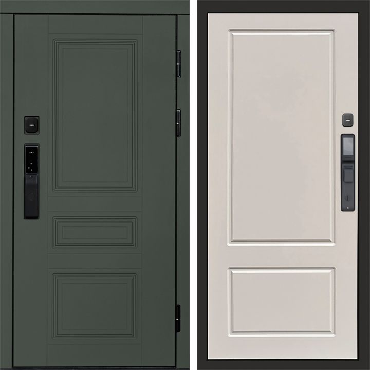 Входная дверь Termo-door ОРЕГОН GREEN с электронным замком Марсель Слоновая Кость