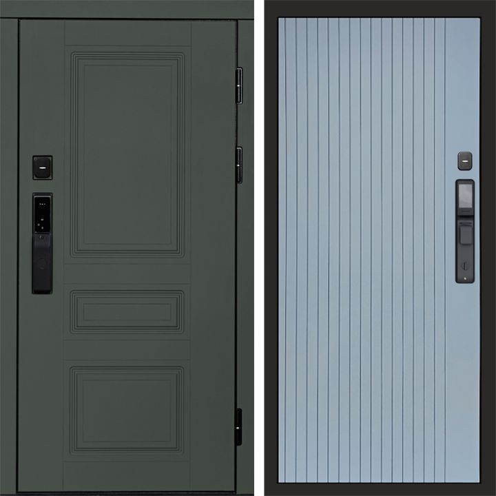 Входная дверь Termo-door ОРЕГОН GREEN с электронным замком FLAT Грей Софт