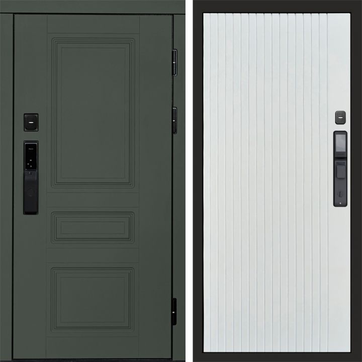 Входная дверь Termo-door ОРЕГОН GREEN с электронным замком FLAT Белый Софт