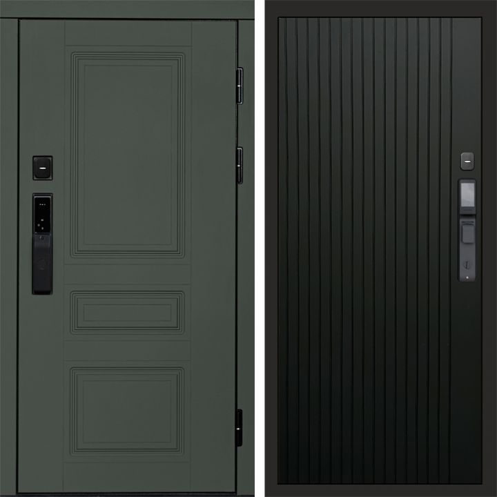 Входная дверь Termo-door ОРЕГОН GREEN с электронным замком FLAT Черный Кварц