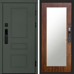 Входная дверь Termo-door ОРЕГОН GREEN с электронным замком Зеркало Триумф дуб