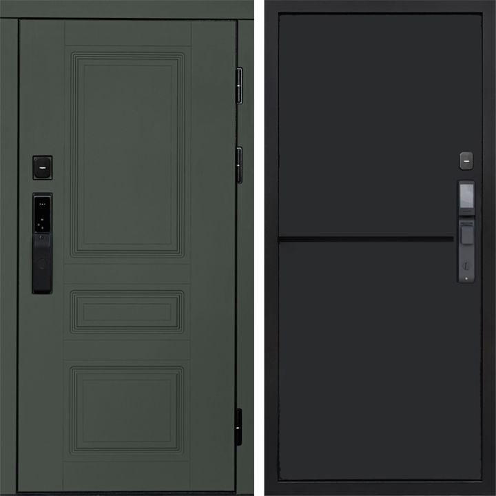Входная дверь Termo-door ОРЕГОН GREEN с электронным замком Нео Black