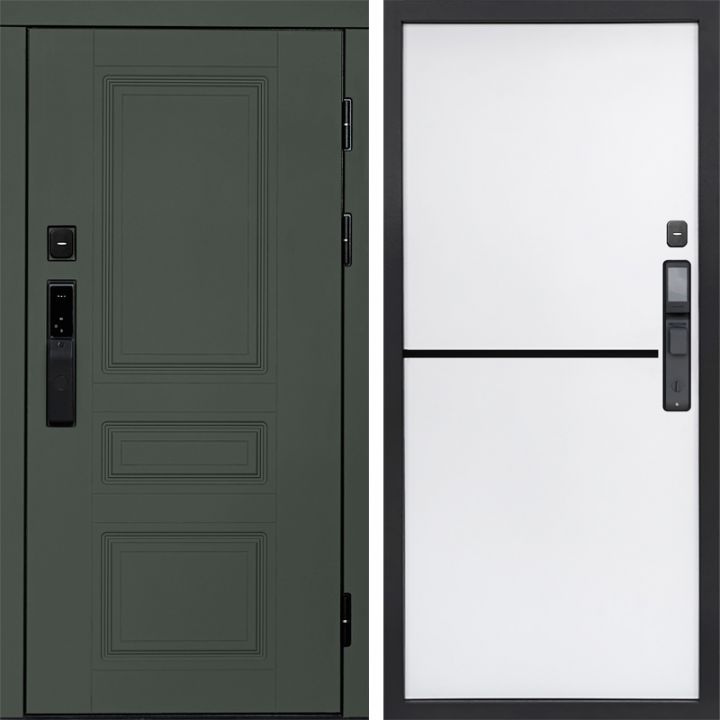 Входная дверь Termo-door ОРЕГОН GREEN с электронным замком Нео White