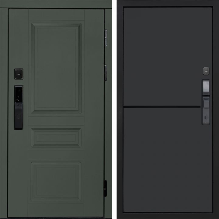 Входная дверь Termo-door ОРЕГОН GREEN с электронным замком Нео Графит