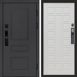 Входная дверь Termo-door ОРЕГОН ГРАФИТ с электронным замком Престиж бежевый матовый