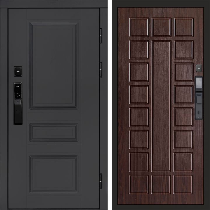 Входная дверь Termo-door ОРЕГОН ГРАФИТ с электронным замком Престиж венге