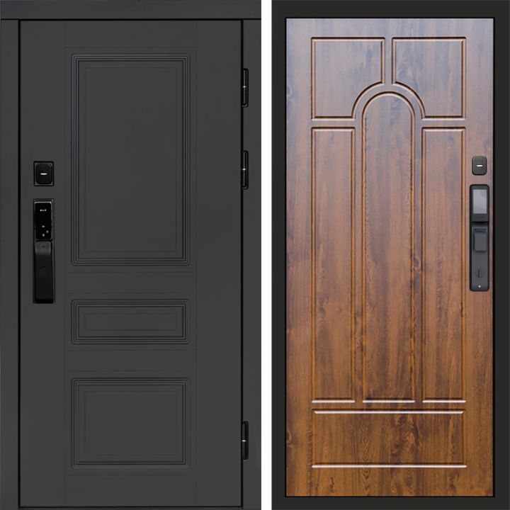 Входная дверь Termo-door ОРЕГОН ГРАФИТ с электронным замком Арка дуб