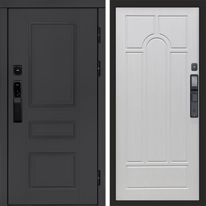 Входная дверь Termo-door ОРЕГОН ГРАФИТ с электронным замком Арка лиственница