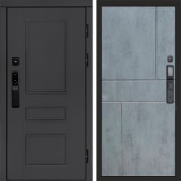 Входная дверь Termo-door ОРЕГОН ГРАФИТ с электронным замком Горизонт бетон темный