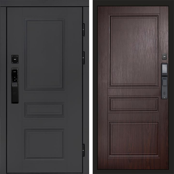 Входная дверь Termo-door ОРЕГОН ГРАФИТ с электронным замком Класскика венге