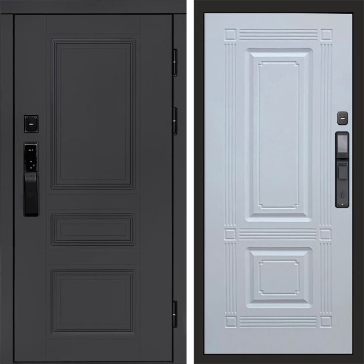 Входная дверь Termo-door ОРЕГОН ГРАФИТ с электронным замком Мадрид Белый Софт