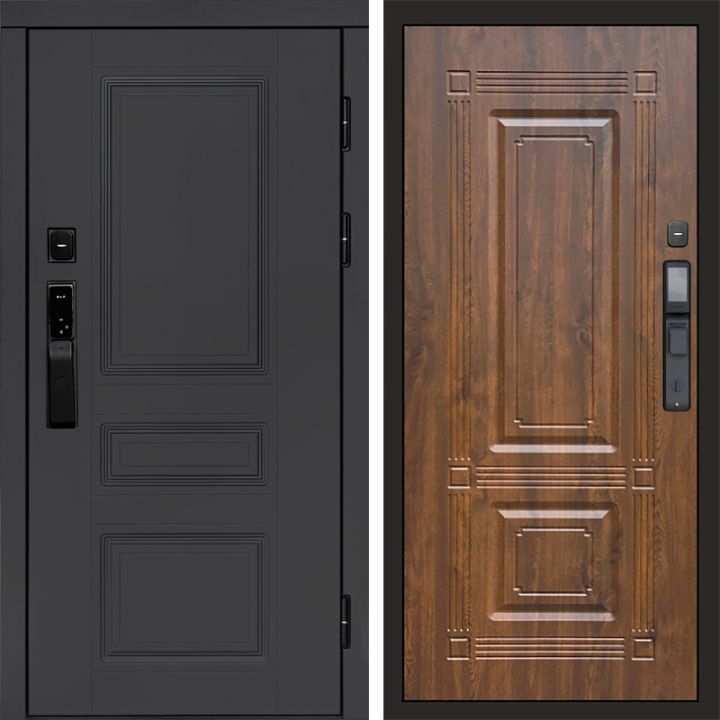 Входная дверь Termo-door ОРЕГОН ГРАФИТ с электронным замком Мадрид Дуб