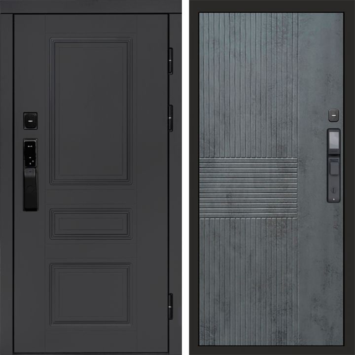 Входная дверь Termo-door ОРЕГОН ГРАФИТ с электронным замком Мастино Бетон Темный