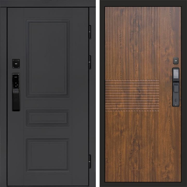 Входная дверь Termo-door ОРЕГОН ГРАФИТ с электронным замком Мастино Дуб