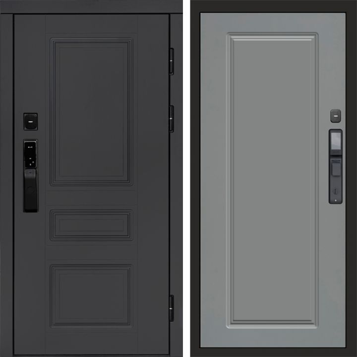 Входная дверь Termo-door ОРЕГОН ГРАФИТ с электронным замком Гранд Грей Софт