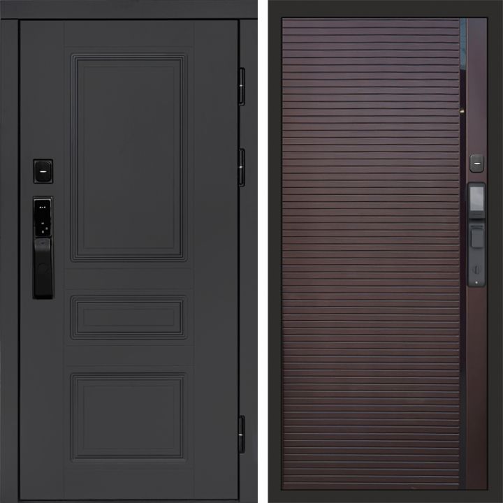 Входная дверь Termo-door ОРЕГОН ГРАФИТ с электронным замком PORTE Шоколад