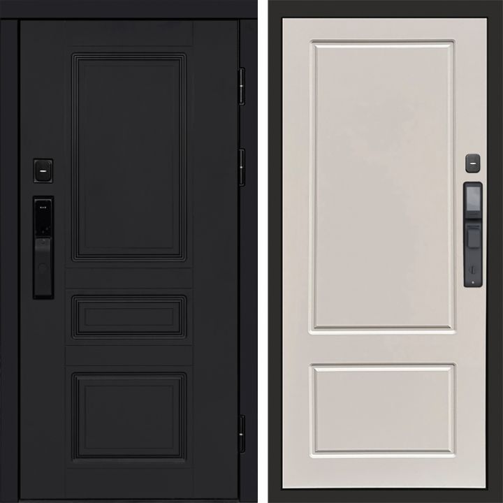Входная дверь Termo-door ОРЕГОН BLACK с электронным замком Марсель Слоновая Кость