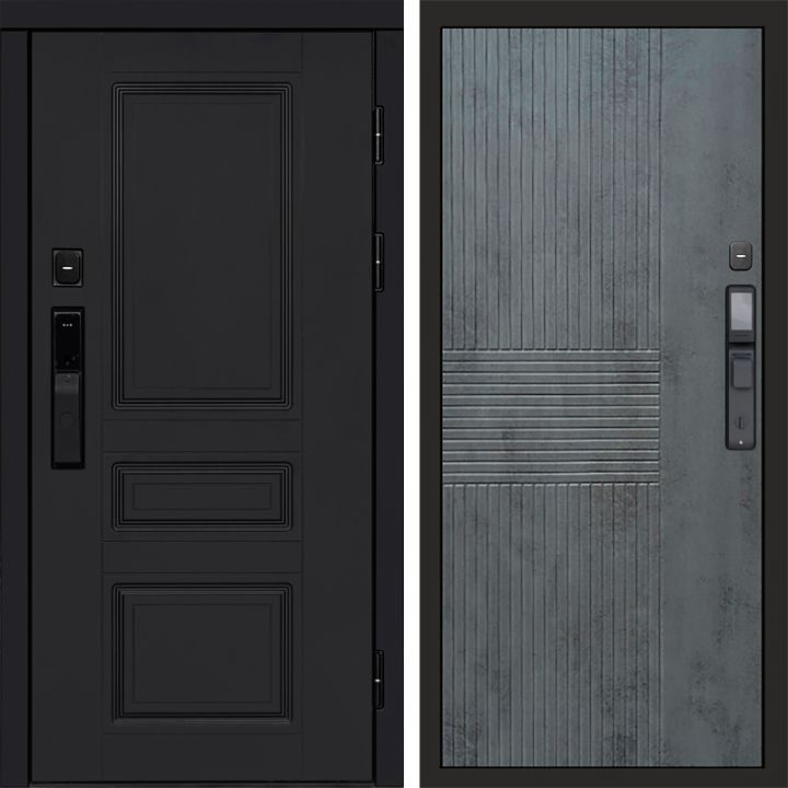 Входная дверь Termo-door ОРЕГОН BLACK с электронным замком Мастино Бетон Темный