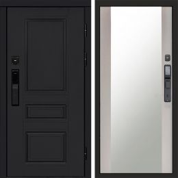 Входная дверь Termo-door ОРЕГОН BLACK с электронным замком Зеркало лиственница