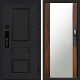 Входная дверь Termo-door ОРЕГОН BLACK с электронным замком Зеркало дуб