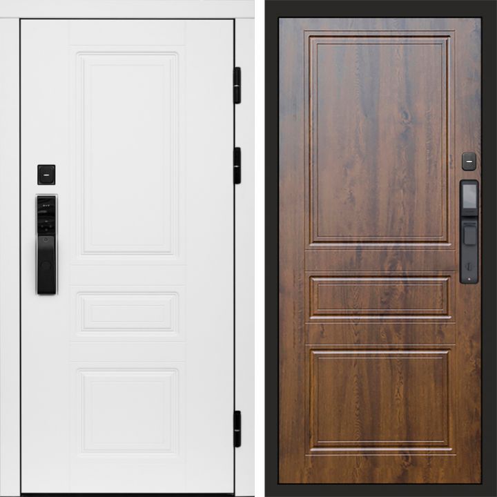 Входная дверь Termo-door ОРЕГОН WHITE с электронным замком Классика дуб