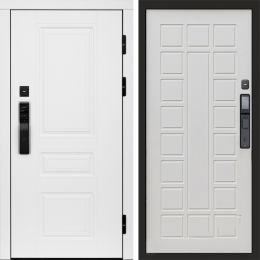 Входная дверь Termo-door ОРЕГОН WHITE с электронным замком Престиж бежевый матовый