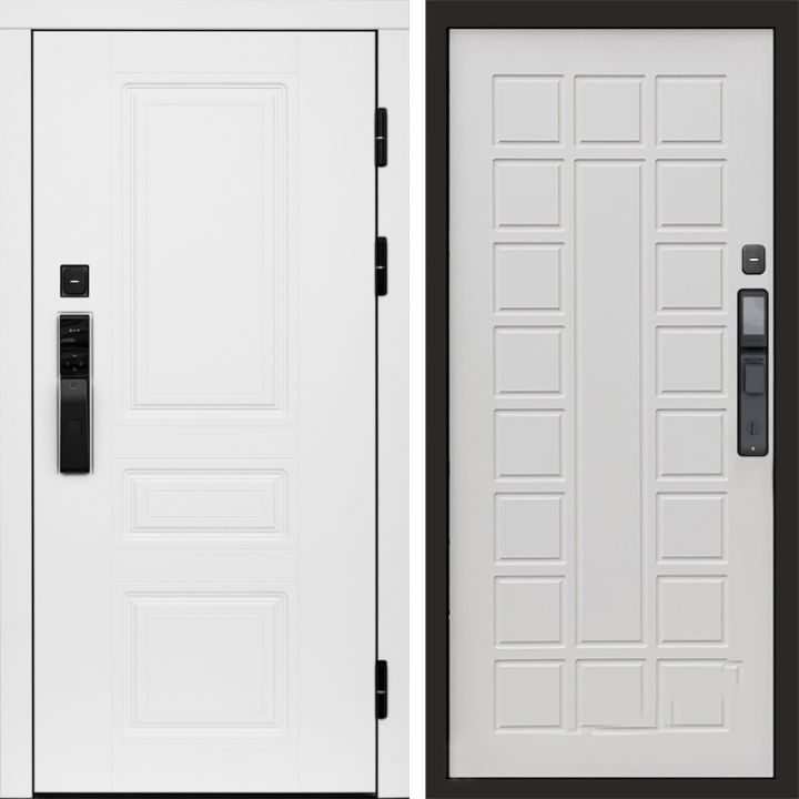 Входная дверь Termo-door ОРЕГОН WHITE с электронным замком Престиж бежевый матовый