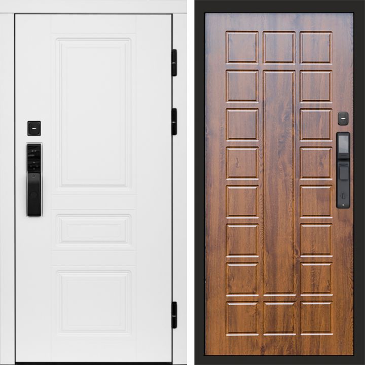Входная дверь Termo-door ОРЕГОН WHITE с электронным замком Престиж дуб