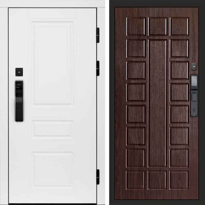 Входная дверь Termo-door ОРЕГОН WHITE с электронным замком Престиж венге