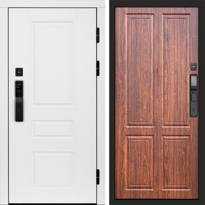 Входная дверь Termo-door ОРЕГОН WHITE с электронным замком Орех стандарт