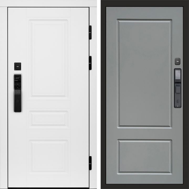 Входная дверь Termo-door ОРЕГОН WHITE с электронным замком Марсель Грей Софт