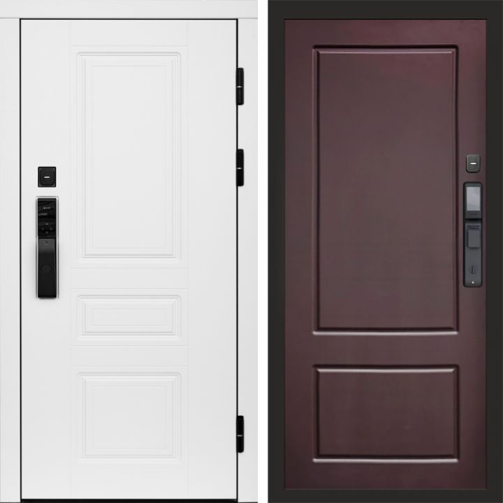 Входная дверь Termo-door ОРЕГОН WHITE с электронным замком Марсель Шоколад