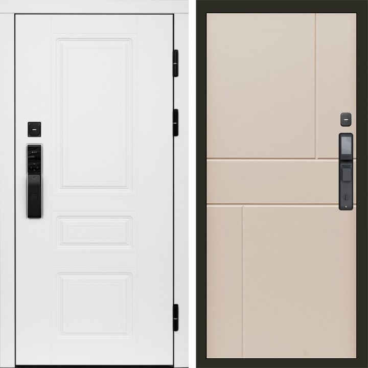Входная дверь Termo-door ОРЕГОН WHITE с электронным замком Горизонт Слоновая Кость