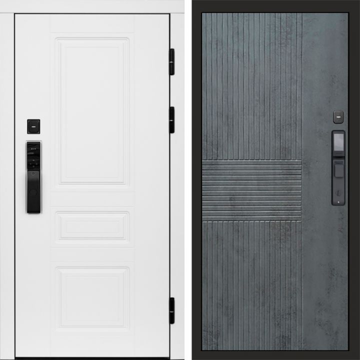 Входная дверь Termo-door ОРЕГОН WHITE с электронным замком Мастино Бетон Темный