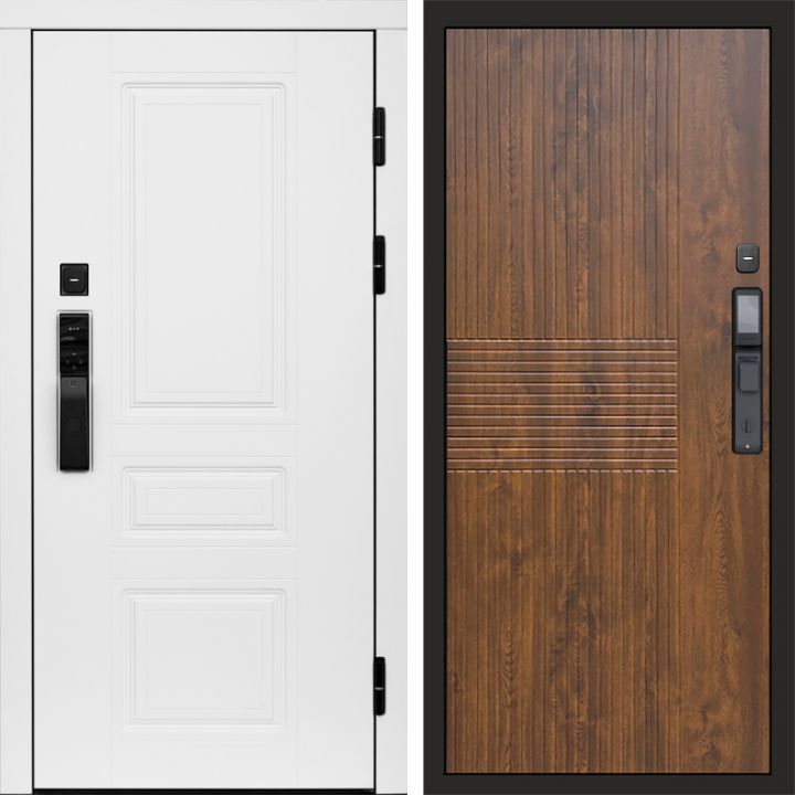 Входная дверь Termo-door ОРЕГОН WHITE с электронным замком Мастино Дуб
