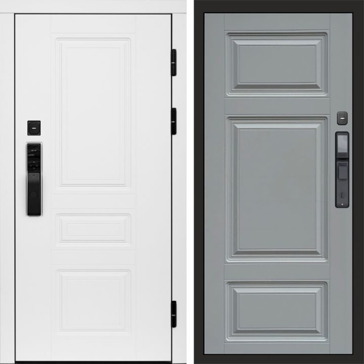 Входная дверь Termo-door ОРЕГОН WHITE с электронным замком Лион Грей Софт