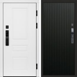 Входная дверь Termo-door ОРЕГОН WHITE с электронным замком FLAT Черный Кварц