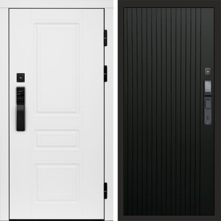 Входная дверь Termo-door ОРЕГОН WHITE с электронным замком FLAT Черный Кварц